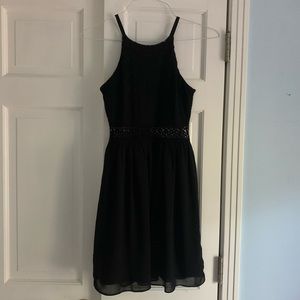 Black Lace Cutout Dress